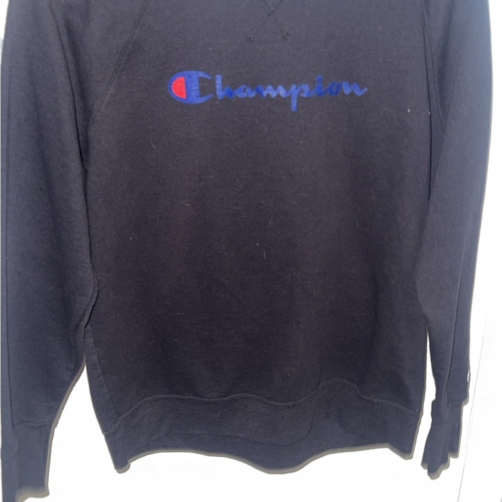 Champion Black Crewneck Sweater Iconic Style men sweater